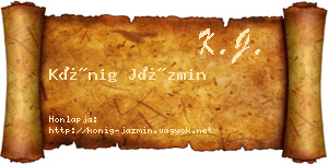 Kőnig Jázmin névjegykártya
